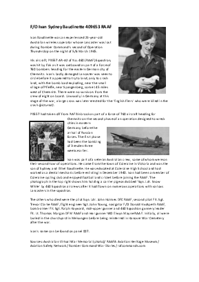 A preview of a PDF biography for Baudinette, Ivan Sydney